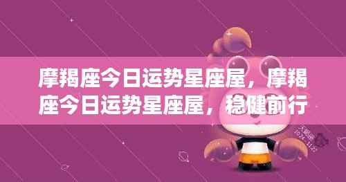 摩羯座今日运势星座屋,稳健前行,掌握成功之舵