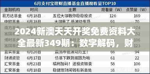 2024新澳天天开奖免费资料大全最新349期:数字解码,财富增倍