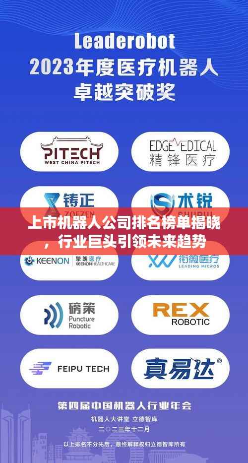 上市机器人公司排名榜单揭晓,行业巨头引领未来趋势
