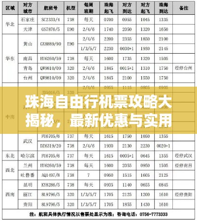 珠海自由行机票攻略大揭秘,最新优惠与实用指南
