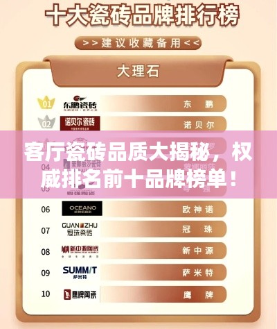 客厅瓷砖品质大揭秘，权威排名前十品牌榜单！